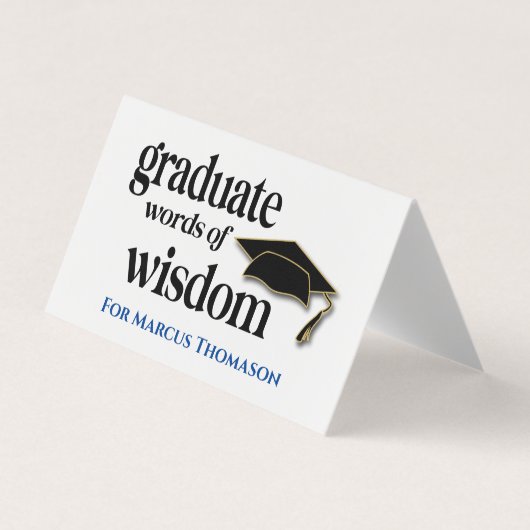 Words of Wisdom Advice Card For Graduation Visitekaartje (Voorkant)