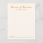 Words of Wisdom Baby Shower Advice Game Card Notitiekaartje (Voorkant)