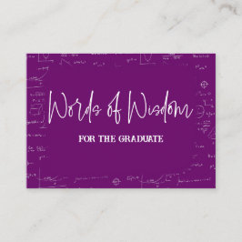 Words of Wisdom Purple Math Graduation Advise Informatiekaartje