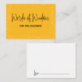 Words of Wisdom Yellow Math Graduation Advise Informatiekaartje (Voorkant / Achterkant)