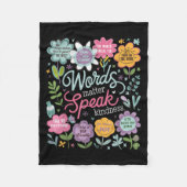 Words Speak Kindness Insrational Floral Sitive  Fleece Deken (Voorkant)