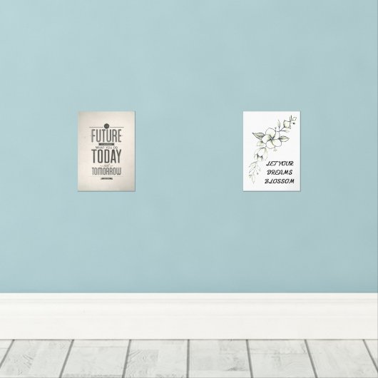 Words to inspire poster muurkunst sets (Houten vloer)
