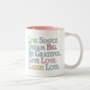 Words to Live beroemd gemaakt door Two-Tone Coffee Tweekleurige Koffiemok
