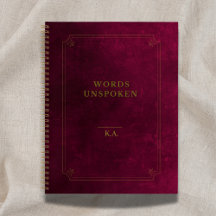 Words Unspoken Notebook – Maroon Gold Leather Look