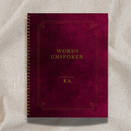 Words Unspoken Notebook – Maroon Gold Leather Look Notitieboek