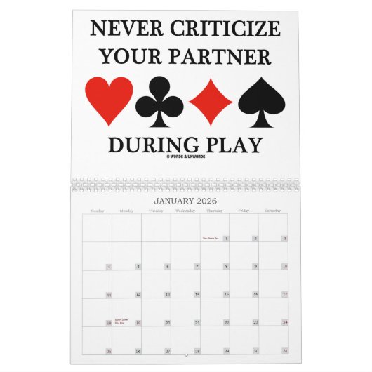 Words & Unwords Bridge Truisms Calendar Kalender (Jan 2026)