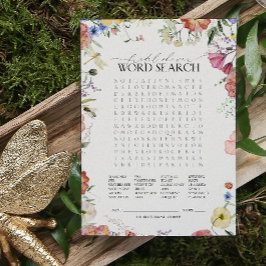 WordSearch Pressed Floral Vrijgezellenfeest Game