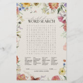 WordSearch Pressed Floral Vrijgezellenfeest Game (Voorkant)