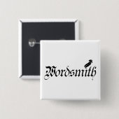 Wordsmith Vierkante Button 5,1 Cm (Voorkant /achterkant)