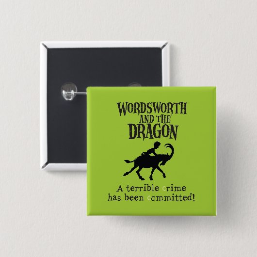 Wordsworth & Dragon Square Button (Voorkant /achterkant)