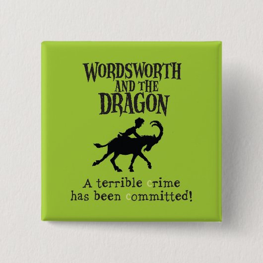 Wordsworth & Dragon Square Button (Voorkant)