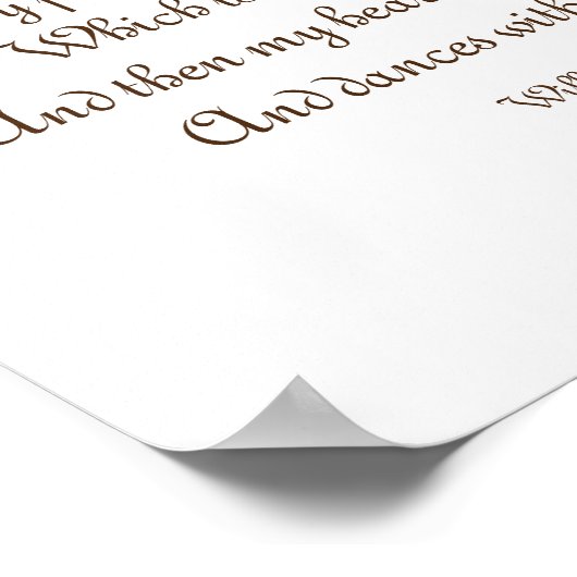 Wordsworth Poem I Wandering Lonely as a cloud Poster (Hoek)