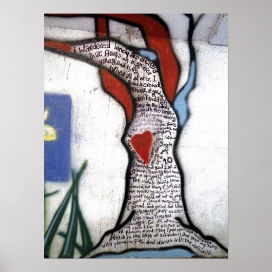 Wordsworth Poem Tree Graffiti Poster (Voorkant)