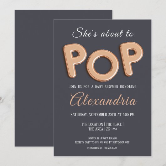 Wordt aangeboden aan Pop Baby shower Unisex Kaart (Voorkant / Achterkant)