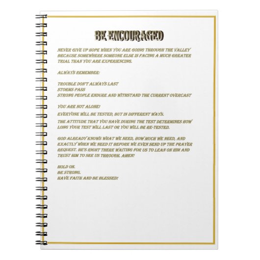 Wordt aangemoedigd dagboek notitieboek (Voorkant)