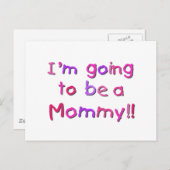 Wordt een mama - Roze en Paarse Briefkaart (Voorkant / Achterkant)