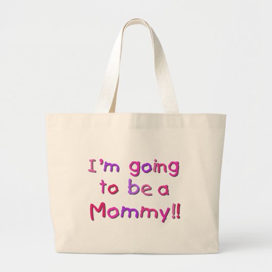 Wordt een mama - Roze en Paarse Grote Tote Bag (Voorkant)