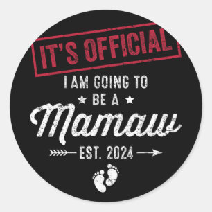Wordt een Mamaw eerste Moederdag nieuwe mama Ronde Sticker