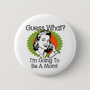 Wordt een moeder groen Sinaasappel Ronde Button 5,7 Cm