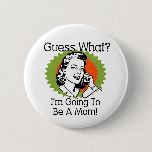 Wordt een moeder groen Sinaasappel Ronde Button 5,7 Cm (Voorkant)