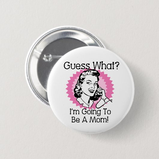 Wordt een roze mama ronde button 5,7 cm (Voorkant /achterkant)