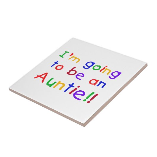 Wordt een tante Primary Colours Gifts Tegeltje (Zijkant)