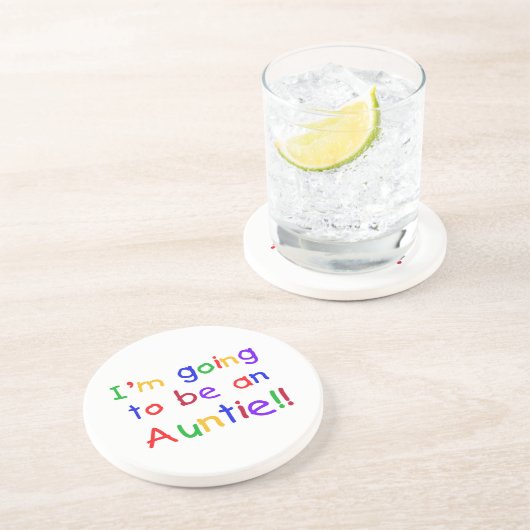 Wordt een tante Primary Colours Gifts Zandsteen Onderzetter (Zijkant)