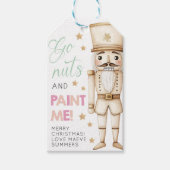 Wordt gek en schilder mij kerst kinderen notenkrak cadeaulabel (Voorkant)