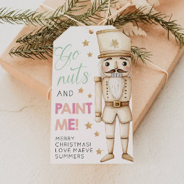 Wordt gek en schilder mij kerst kinderen notenkrak cadeaulabel