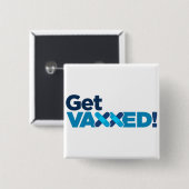 wordt gevaccineerde magneet vierkante button 5,1 cm (Voorkant /achterkant)