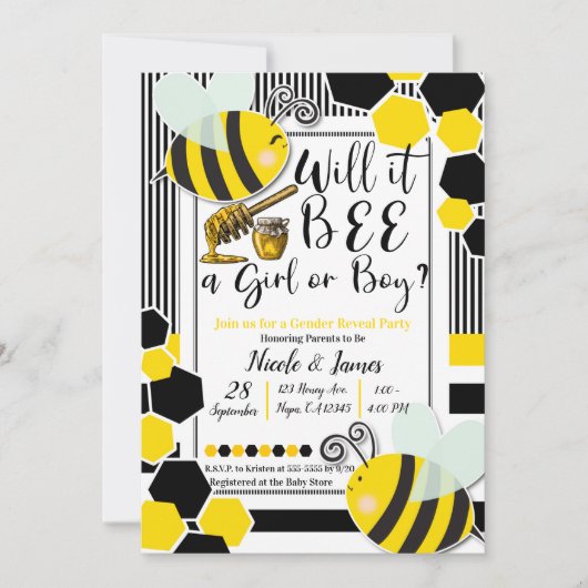 Wordt het Baby shower Gender Reveal White? Kaart (Voorkant)