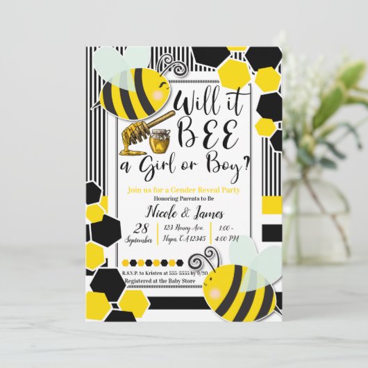 Wordt het Baby shower Gender Reveal White? Kaart (Staand voorkant)