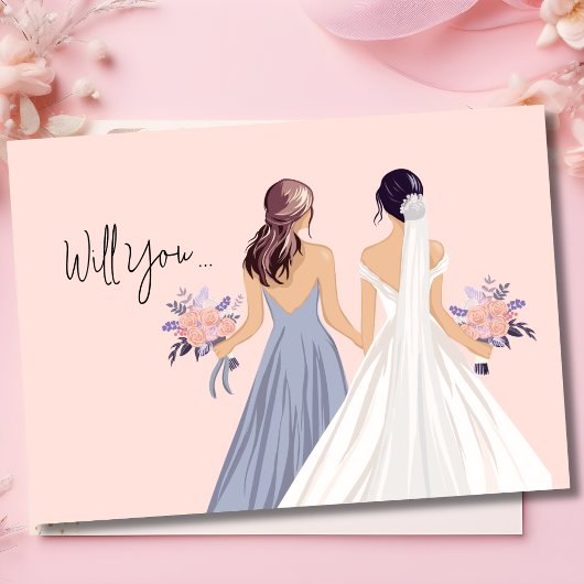 Wordt het mijn Maid of Honor? Bruid met Maid of Ho Kaart