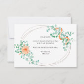 Wordt je mijn Bloemenmeisje Eucalyptus Green Peach (Achterkant)