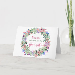 Wordt je mijn Bloemenmeisje Flower proposal card Kaart