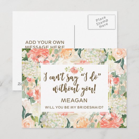 Wordt je mijn bruidskaart gepersonaliseerd? uitnodiging briefkaart (Voorkant / Achterkant)