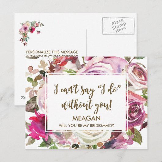 Wordt je mijn bruidskaart gepersonaliseerd? uitnodiging briefkaart (Voorkant / Achterkant)