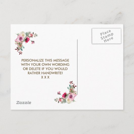 Wordt je mijn bruidskaart gepersonaliseerd? uitnodiging briefkaart (Achterkant)