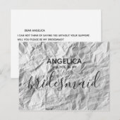 Wordt je mijn bruidsmeisje kreupelpapier? uitnodiging briefkaart (Voorkant / Achterkant)