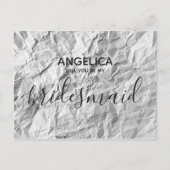 Wordt je mijn bruidsmeisje kreupelpapier? uitnodiging briefkaart (Voorkant)