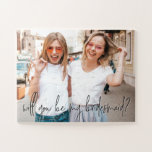 Wordt je mijn bruidsmeisje op maat foto? legpuzzel<br><div class="desc">Kan met uw eigen foto worden aangepast. © Gorjo Design. Gemaakt voor je via het Zazzle platform. // Nota: de foto die wordt gebruikt is een placeholder slechts afbeelding. U zult met uw eigen foto moeten vervangen alvorens opdracht te geven tot/druk uit. Neem contact met me op als je hulp...</div>