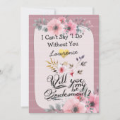 Wordt je mijn bruidsmeisje Waterverf Floral script Kaart (Voorkant)