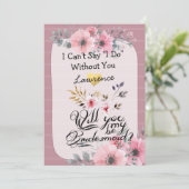 Wordt je mijn bruidsmeisje Waterverf Floral script Kaart (Staand voorkant)