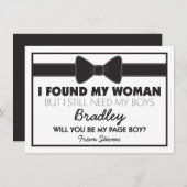 Wordt je mijn Page Boy Black/White Bow Stropdas? Kaart (Voorkant / Achterkant)