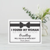 Wordt je mijn Page Boy Black/White Bow Stropdas? Kaart (Staand voorkant)