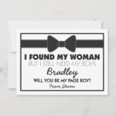 Wordt je mijn Page Boy Black/White Bow Stropdas? Kaart (Voorkant)