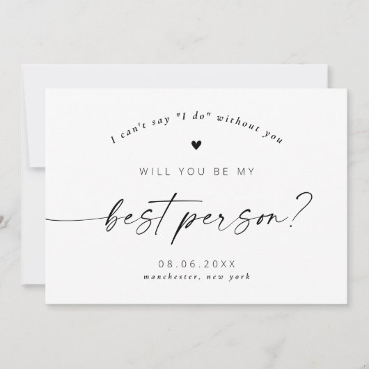 Wordt jij mijn beste Persoon Elegant Script? Kaart (Voorkant)