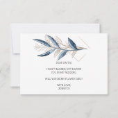 Wordt jij mijn Bloemenmeisje Blue Gold Modern (Achterkant)