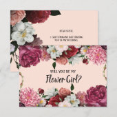 Wordt jij mijn Bloemenmeisje Elegant Burgundy Flow (Voorkant / Achterkant)