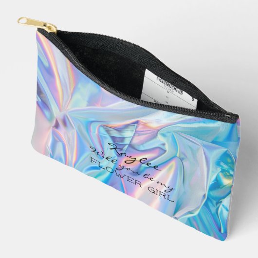 Wordt jij mijn Bloemenmeisje Faux Hologram? Etui (Open)